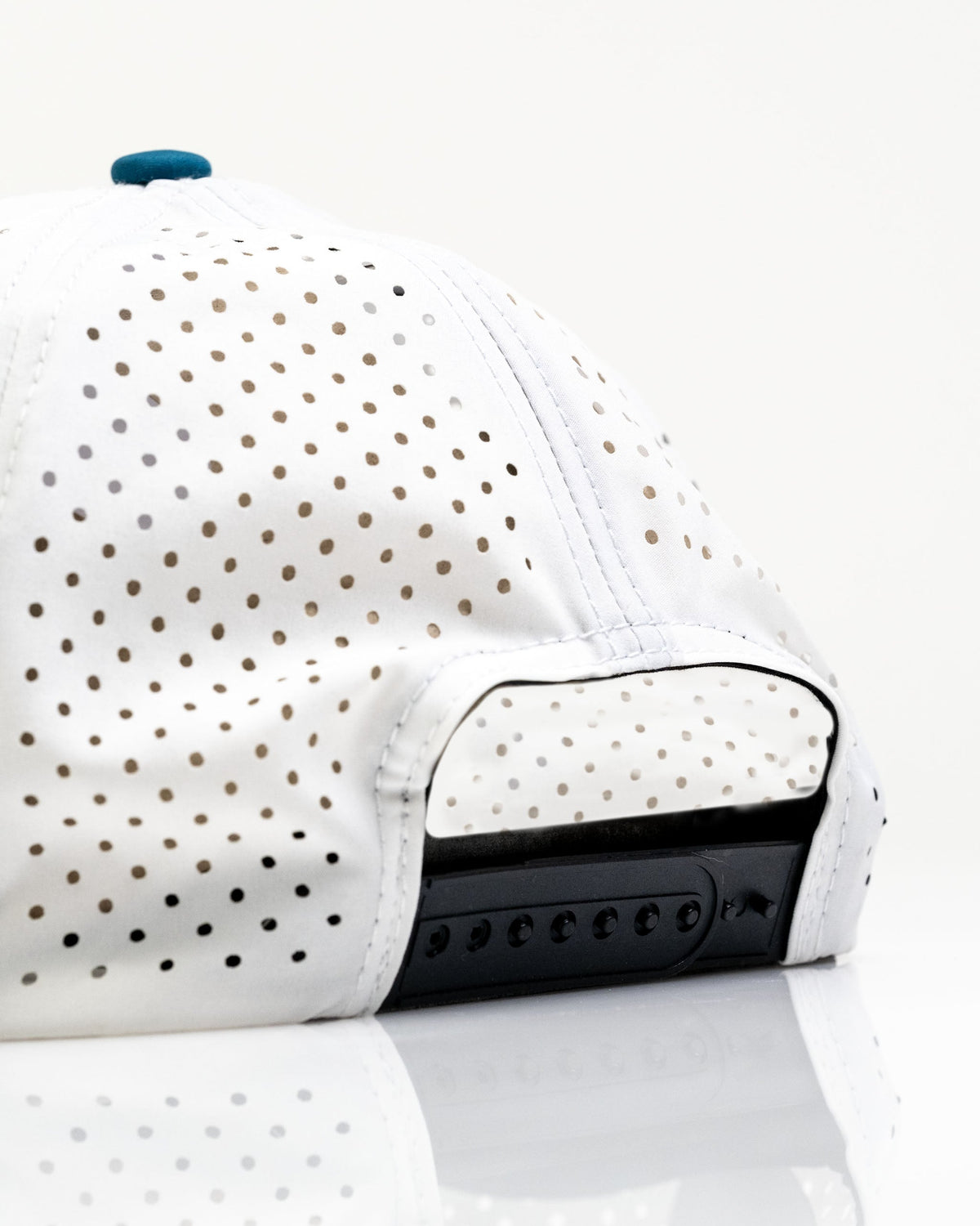 Pins & Aces Fishing Lure Perforated Rope Golf Hat – White
