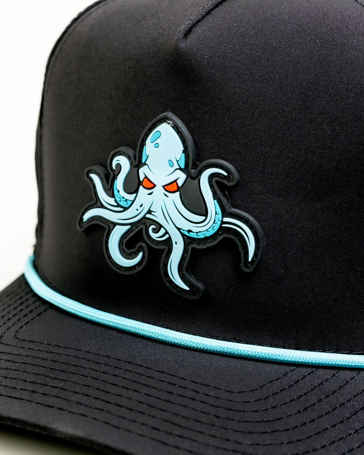 Pins & Aces Kraken Perforated Rope Golf Hat – Black