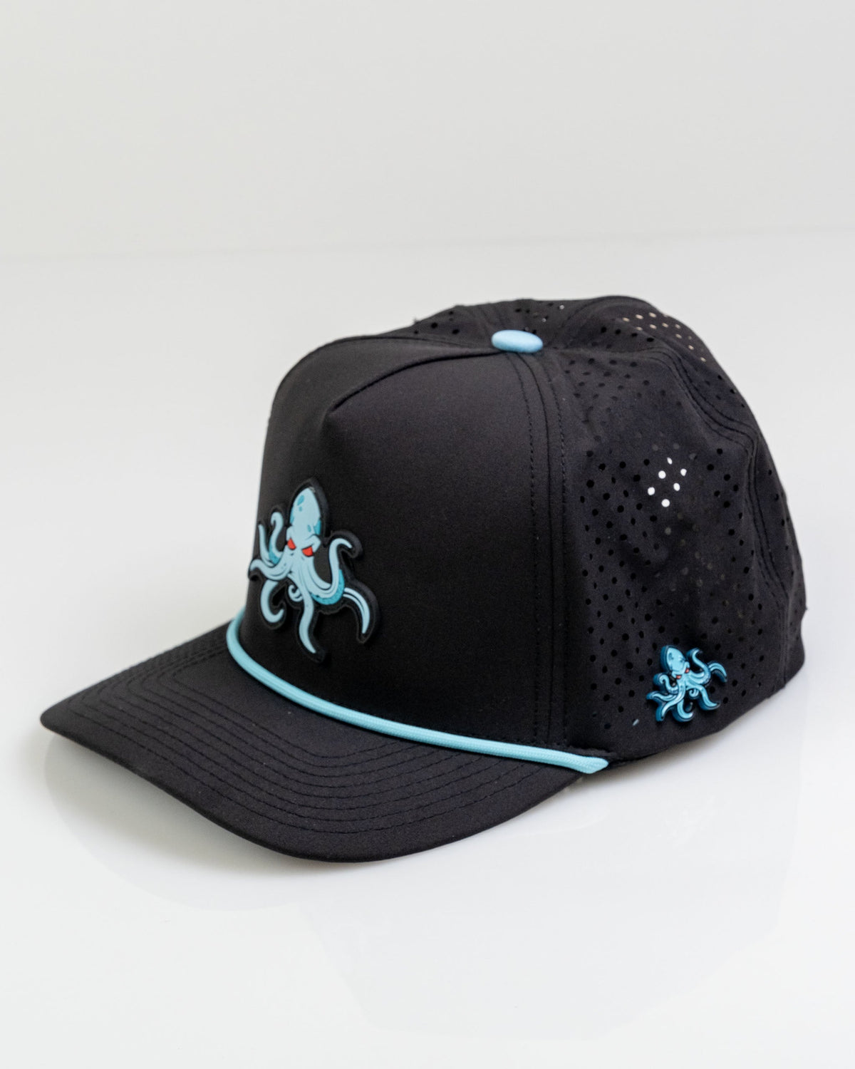Pins & Aces Kraken Perforated Rope Golf Hat – Black