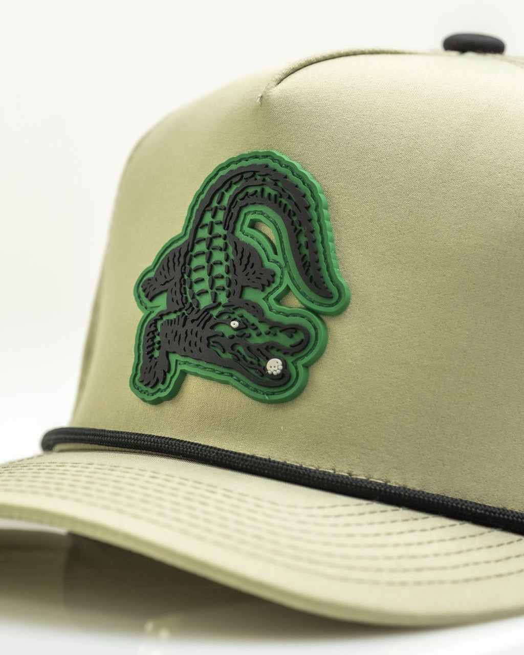Pins & Aces Gator Perforated Rope Golf Hat – Olive