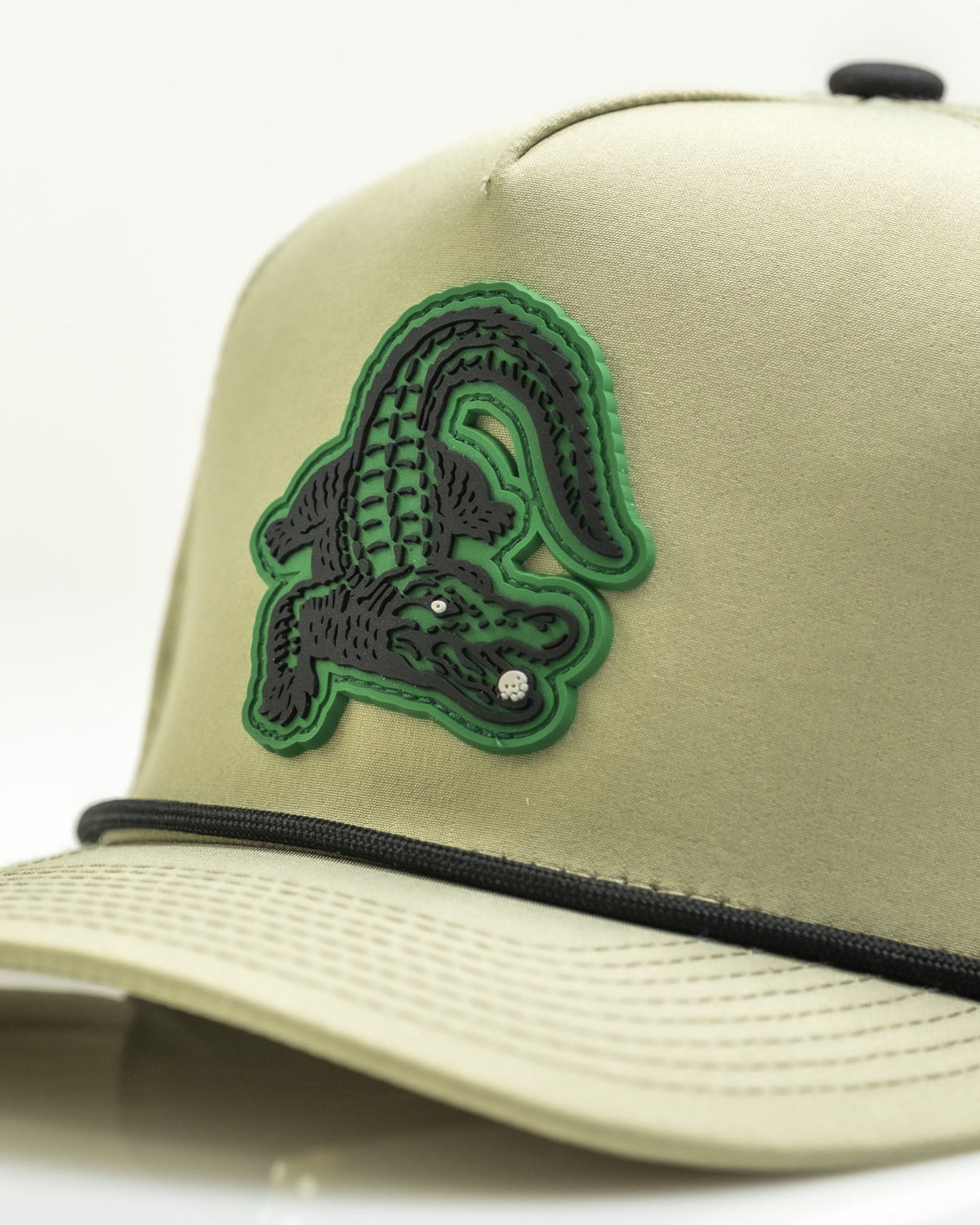 Pins & Aces Gator Perforated Rope Golf Hat – Olive