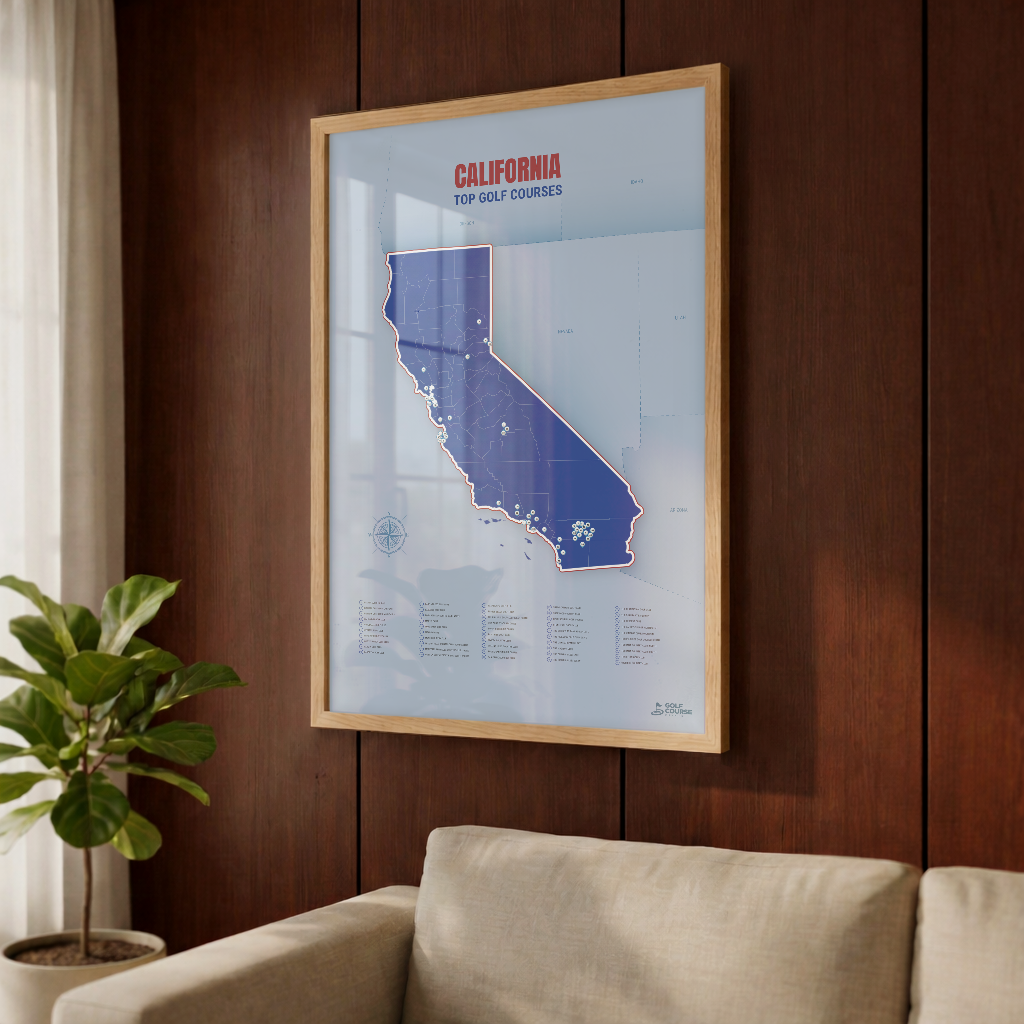 California Golf Course Map – Minimalist Golf Wall Art Print