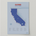 California Golf Course Map – Minimalist Golf Wall Art Print