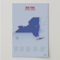 New York Golf Course Map – Minimalist Golf Wall Art Print