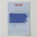 Pennsylvania Golf Course Map – Minimalist Golf Wall Art Print