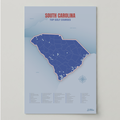 South Carolina Golf Course Map – Minimalist Golf Wall Art Print